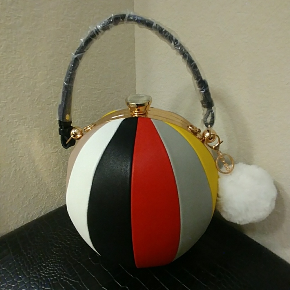 White PomPom Keychain